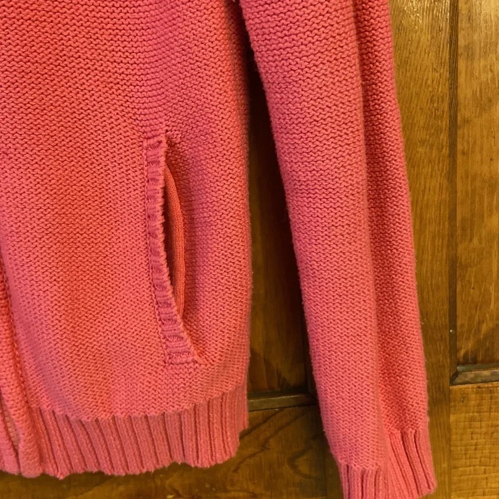 Gymboree Pink Full Front Zippered Sweater w/ Faux Fur Collar. Preowned Sz L